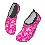 Women's Men's Slip On Water Shoes Sports for Walking Beach Yoga - Breast Cancer Ribbons Pink Art Walking Aqua Shoes Water Sock Quick Drying Barefoot Beach Sneakers