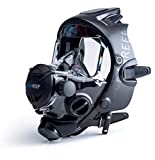 OCEAN REEF Unisex Space Extender Integrated Full Face Diving Mask, Black/Black, Medium/Large