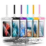 6 pcs Waterproof Phone Pouch Universal Phone Waterproof Case Compatible for iPhone 11 13 12 Max Pro XS Google Samsung Galaxy s22 s10 Up to 6.8", IPX8 Cell Phone Dry Bags