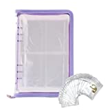 PADRIO Transparent Jewelry Storage Book with Zipper Travel Bags Organizer Case for Necklace Earrings Rings Bracelet(40 inner bags)Purple