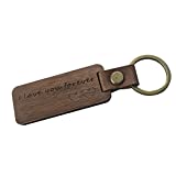 PADRIO I Love You Forever Wooden Keychain for Men Women Vintage Rosewood Carving Car Keys Ring Holder Backpack Handbag Charm Birthday Fathers Day from Daughter Son Wife kids
