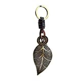 PADRIO Leaf Keychain Accessories, Retro Alloy Key Ring, used for Home, Office Keys, Birthday, Thanksgiving and Christmas Gifts(Bronze)