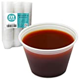 [250 Pack] 4 oz BPA Free Plastic Portion Cup - Disposable Jello Shots Sauce Condiment Souffle Dressing Mini Containers, Cups No Lids