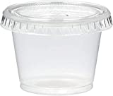 Reditainer - Plastic Disposable Portion Cups - Jello Shot Cup - The Perfect Souffle Cup (4 OUNCE, Package of 50 Cups With Lids)