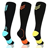 3 Pairs Plus size compression socks wide calf women men knee high 20-30 mmhg circulation for swelling 2xl 3xl 4xl 5xl