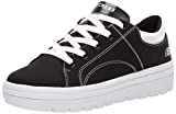 Skechers Women's Street Cleat. Canvas Contrast Stitch lace up Sneaker, Black, 8.5 M US