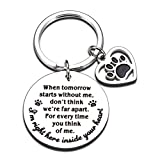 Pet Memorial Gifts When Tomorrow Starts Without Me Dog Cat Remembrance Keychain Loss of Dog Pup Puppy Sympathy Gifts for Men Women Pet Lover Owner Friends Rainbow Bridge Paw Print Presents