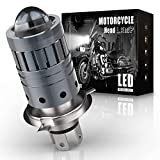 AOLEAD H4 LED Headlight Bulb Motorcycle with Projector Lens 9003 HB2 Hi/Lo Beam 25W 3500LM 6000K White Custom Chips Pack of 1