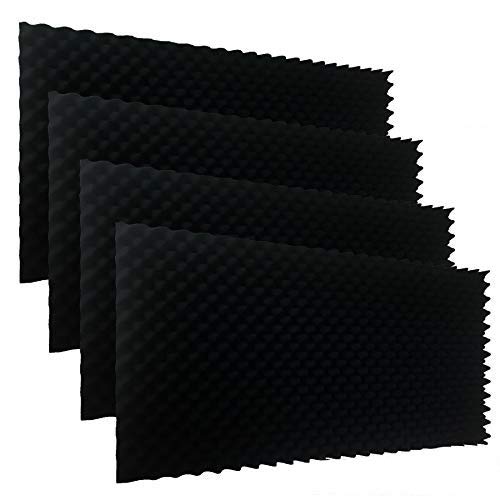 4PACK 48"X 24"X 2" Black Acoustic Panels Studio Soundproofing Foam Wedge Tiles,