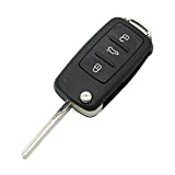 SEGADEN Replacement Key Shell Compatible with VOLKSWAGEN VW PASSAT SEAT SKODA 3 Button Keyless Entry Remote Flip Key Case Fob SS826B
