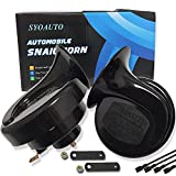 SYOAUTO Car Horn Truck Horn 12V Horn Waterproof High Low Tone Universal Fit Super Loud Electric Snail Horn 12V Horn Kit Replacement Horns