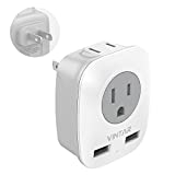 US to Japan Plug Adapter, VINTAR 2 Prong to 3 Prong Outlet Adapter with 2 AC Outlets 2 USB Ports, Japan Travel Power Plug Adapter for USA to Japanese China Canada Mexico Philippines Peru, Type A