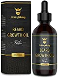 Striking Viking Beard Growth Oil with Biotin  Thickening and Conditioning Beard Oil Growth - Natural Beard Serum for Facial Hair Growth for Men Sandalwood, 2 Fl Oz (Pack of 1)