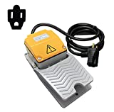 HimaPro Foot Control Switch Pedal ON Off Momentary Switch Deadman Style Aluminum Cast, 6-ft Cable with 3 Prong Piggyback Plug, 15A 110-250 VAC IP65 SPDT NO NC