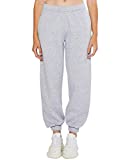 esstive Women's Ultra Soft Fleece Comfortable Basic Lightweight Casual Active Workout High Rise Elastic Waistband Sweatpants, Light Heather Grey, X-Small