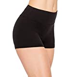 ALWAYS Women Workout Yoga Shorts - Premium Buttery Soft Solid Stretch Cheerleader Running Dance Volleyball Short Pants Black M