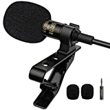 PoP voice Professional Lavalier Lapel Microphone Omnidirectional Condenser Mic for iPhone Android Smartphone,Recording Mic for YouTube,Interview,Video