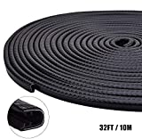 SYKRSS Car Door Protector Edge Guards 32Ft(10M) U Shape Car Edge Trim Rubber Seal Fit for Most Car(Black)