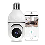 WOOLINK 3MP Wireless WiFi Light Bulb Security Camera 2.4GHz Smart Home Dome Surveillance Cameras Night Vision Alarm Motion Detection Indoor/Outdoor