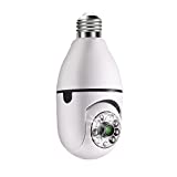 Light Bulb Camera, 1080P Wireless Home Security Camera, 360 Degree 2.4GHz WiFi Smart Surveillance Cam with Motion Detection Alarm Night Vision