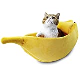 G Ganen Pet Cat Bed House Cute Banana, Warm Soft Punny Dogs Sofa Sleeping Playing Resting Bed, Lovely Pet Supplies for Cats Kittens