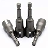 Hurricane Wing Nut Driver,Wing Nut Drill Bit Socket Wrenches Tool 1/4 Inch Hex Shank for Panel Nuts Screws Eye C Hook Bolt 4PCS