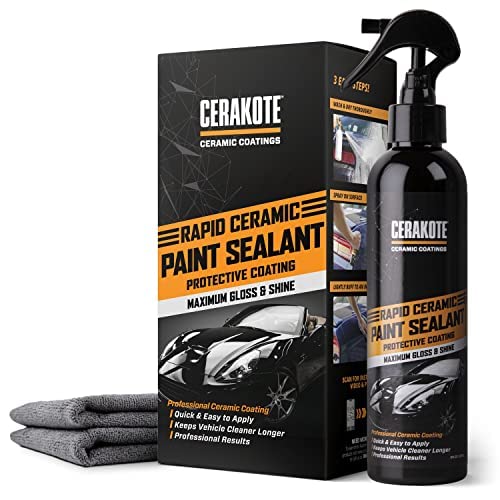 CERAKOTE Rapid Ceramic Paint Sealant (12 oz.)  Now 50% More With a Premium Sprayer! - Maximum Gloss & Shine  Extremely Hydrophobic  Unmatched Slickness - Pro Results