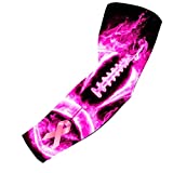 Power Energy Sports Pink Ribbon Arm Sleeve Compression Fit No Slip Breast Cancer Football Flames XL