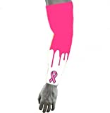 Pink Ribbon Breast Cancer Awareness Baseball Football Compression Arm Sleeve (Small)