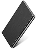 MaxGear Business Card Holder, Metal Card Holders for Men & Women, Slim Business Card Case Wallet Professional Stainless Steel Business Cards Carrier Credit Card Cases Purse Name Card Pocket, Black