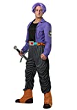 Adult Dragon Ball Z Trunks Costume, Saiyan Anime Halloween Costume with Purple Wig Medium