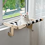 Cat Window Perch for Indoor Cats Sturdy Plush Cat Hammock Window Seat Bed Shelves No Drilling No Suction Cup, Saving Space Durable Steady Cat Shelf (Chessboard)