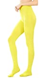 HeyUU Women's 80 Denier Semi Opaque Tights High Waist Soft Solid Color Pantyhose yellow lxl