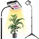 LBW Grow Light with Stand, Full Spectrum 150W LED Floor Plant Light for Indoor Plants, Grow Lamp with On/Off Switch, Adjustable Tripod Stand 15-48 inches