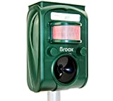 Broox 2024 Upgraded Solar Animal Repellent, Cat Repellent, Squirrel Repellent Outdoor, Deer Repellent, Ultrasonic pest Repeller, Waterproof Motion Detection, Dog, Raccoon, Skunk, Rabbit, Rodent