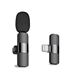 MAYBESTA Professional Wireless Lavalier Lapel Microphone for iPhone, iPad - Cordless Omnidirectional Condenser Recording Mic for Interview Video Podcast Vlog YouTube