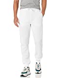 WT02 Men's Fleece Sweatpants & Joggers (Regular & Extended Sizes), White, Medium