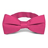 tiemart Pre-Tied Adjustable Band Collar Bow Tie (Light Fuchsia)