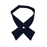 Tie for Men Women Adjustable Criss-Cross Bowtie School Uniform Pre Tied Bows for Girls Neck Tie Accessories PTK03 (D Navy)