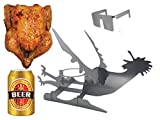 Tom's RiDICKulous Things Rooster Love Beer Can Chicken Holder for Grill with Glasses for Chicken | Stainless Steel Beer Can Chicken Stand | Whole Chicken Turbo Trusser | Beer Chicken Stand for Grill