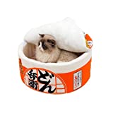SSDHUA Cat Nest Instant Noodle Shape Cat House Cat Sofa Bed Cute and Comfortable Pet Cat House Detachable Multifunctional Soft Pet Bed Suitable for Small Cats and Dogs (L,Orange) 1