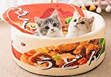 ZY-KL Noodle Dog Bed Cat Bed Pet Sofa,Keep Warm and Super Soft Creative Pet Nest,Waterproof Bottom Round Pet Bed for Small Cats and Small Dogs Removable Washable Cushion (Braised Beef Noodles)