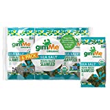gimMe Organic Roasted Seaweed Sheets Sea Salt Keto Vegan Gluten Free Great Source of Iodine and Omega 3s Healthy OnTheGo Snack for Kids Adults, 6 Count