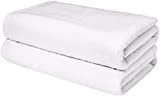 Amazon Basics Quick-Dry Bath Sheet - 100% Cotton, 2-Pack, White