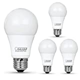 FEIT ELECTRIC OM60DM/930CA/4 60W A19 3K LED Bulb, Bright White (3000K), 4.5"H x 2.3"D, 4 Pack