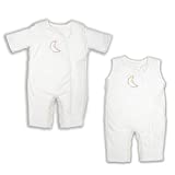 Baby Brezza 2-in-1 Baby Sleepsuit - Unique Swaddle Transition Sleepsuit - Breathable with Mesh Panels - Converts from Sleepsuit to Sleep Vest, 3-6 Months, Cream
