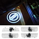 4Pcs Car Door Lights Logo Projector Welcome Lights Compatible with Accessories for Nissan Altima Coupe/Atima Sedan/Armada/Maxima/Quest/Titan