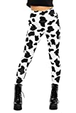 Tipsy Elves Cow Spotted High Waisted Leggings w/Keypocket at Waistband for Women Size Medium