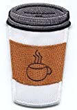 Cup of coffee embroidered applique iron-on patch S-1507