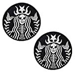 Antrix 2 Pack Dead Mermaid Skull Patch Halloween Skull Skeleton Zombie Military Patch Hook & Loop Tactical Funny Patch -Dia.3.15"